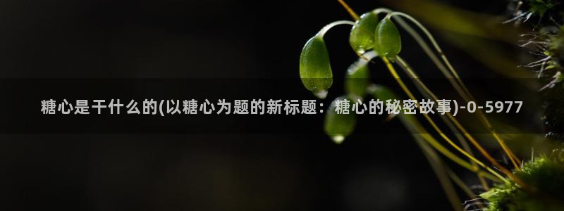  糖心vlog不见星空：糖心是干什么的(以糖心为题的新标题：糖